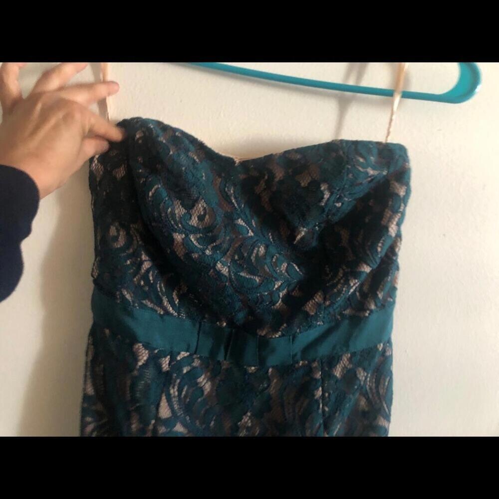 NWT The Limited Dress Strapless Dark Green Lace - Picture 5 of 7